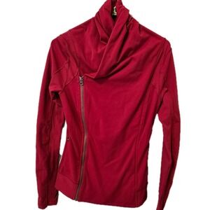 Lululemon Bhakti Yoga Jacket Asymmetrical Zipper Cowl Neck Pockets Size 6